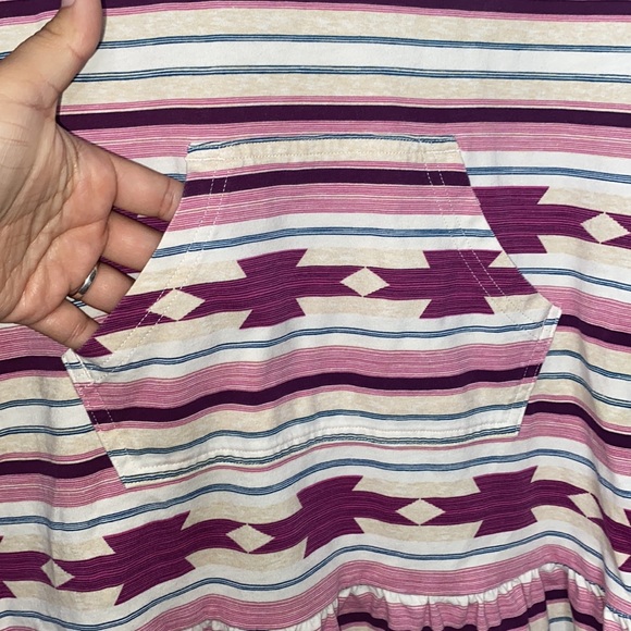 Tea Collection Girl’s Long Sleeve Southwestern Aztec Print Hooded Tunic Size 8 - Picture 3 of 9